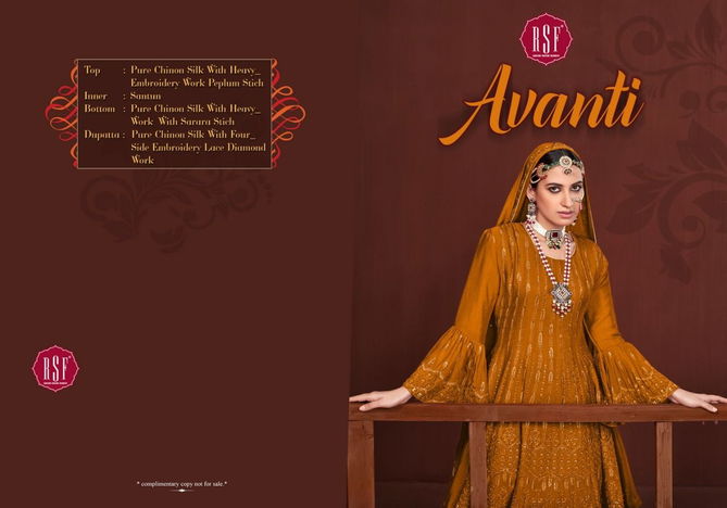 AVANTI Heavy Wedding Wear Pure chinon silk New Designer Sharara Suit Latest Collection